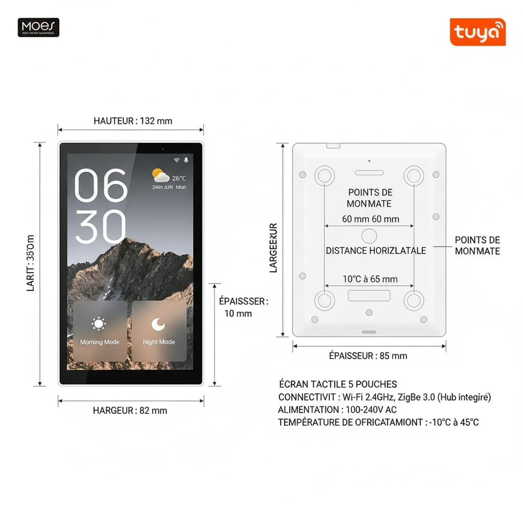 Dimensions panneau Moes 5P