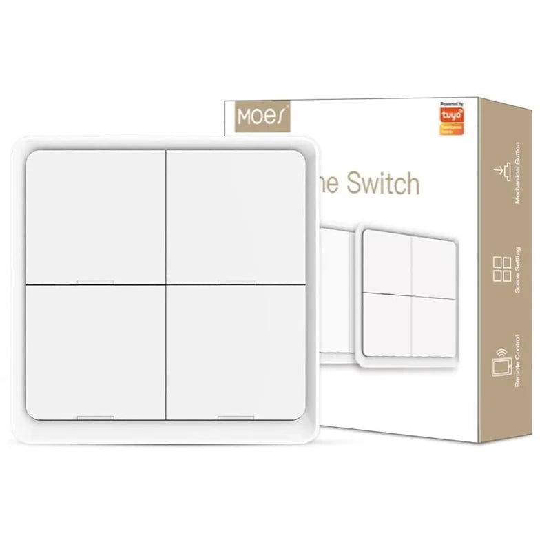 مفتاح ذكي لاسلكي مويس واي فاي - 4 أزرار