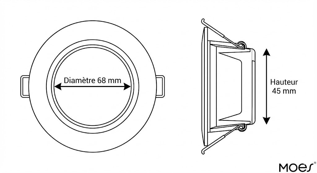 سبوت LED الذكي مويس RGB - ضوء مدمج WiFi/Zigbee