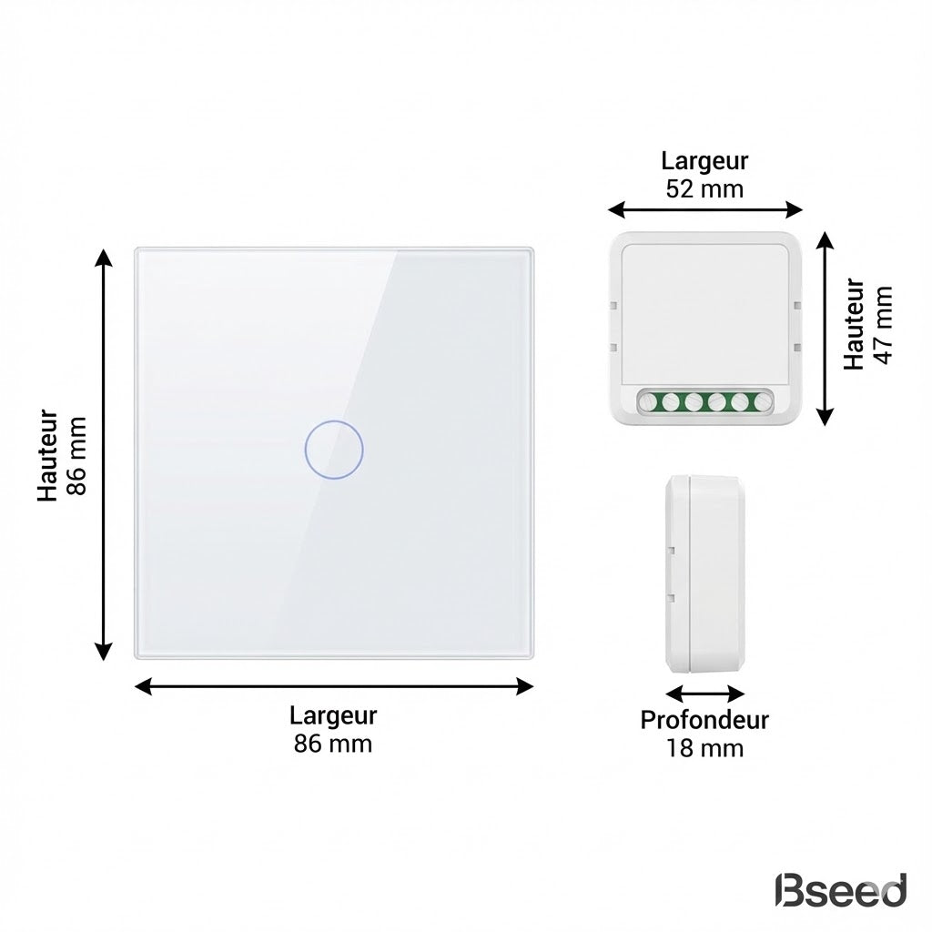 مفتاح ذكي Bseed WiFi + وحدة مفتاح - رقمي