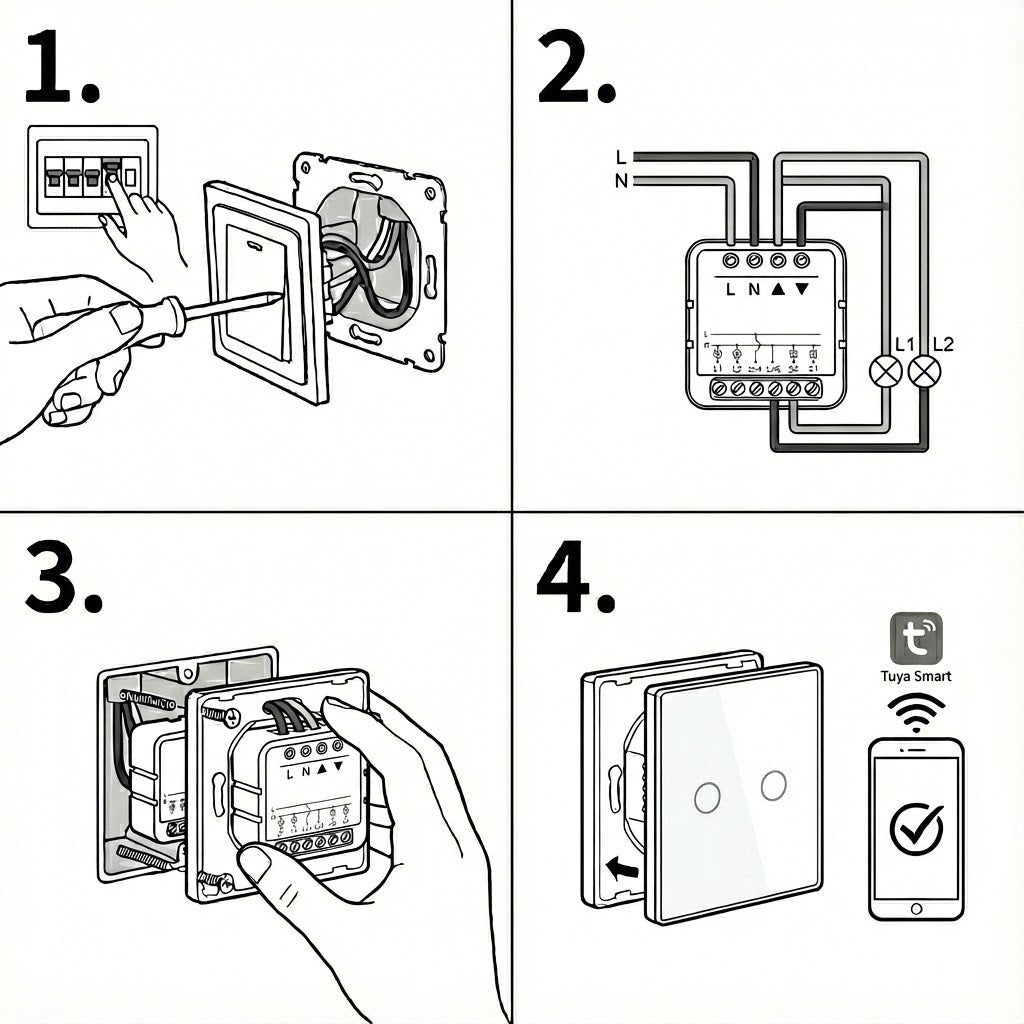 مفتاح ذكي Bseed WiFi + وحدة مفتاح - رقمي