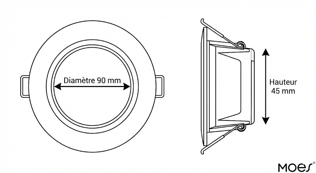 سبوت LED الذكي مويس RGB - ضوء مدمج WiFi/Zigbee
