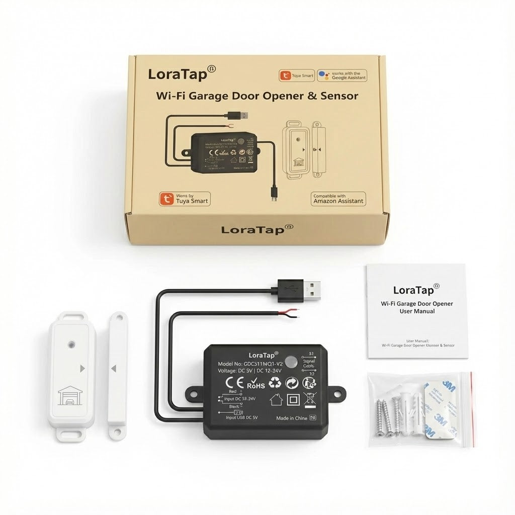 كاشف فتح باب المرآب الذكي Loratap WiFi - الجيل الثالث