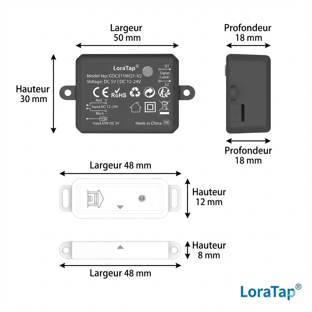 كاشف فتح باب المرآب الذكي Loratap WiFi - الجيل الثالث