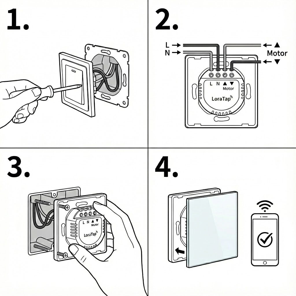 مفتاح ستارة رولان ذكي Loratap RF+WiFi - لمسي