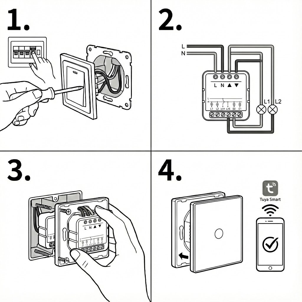 مفتاح ذكي Bseed WiFi + وحدة مفتاح - رقمي