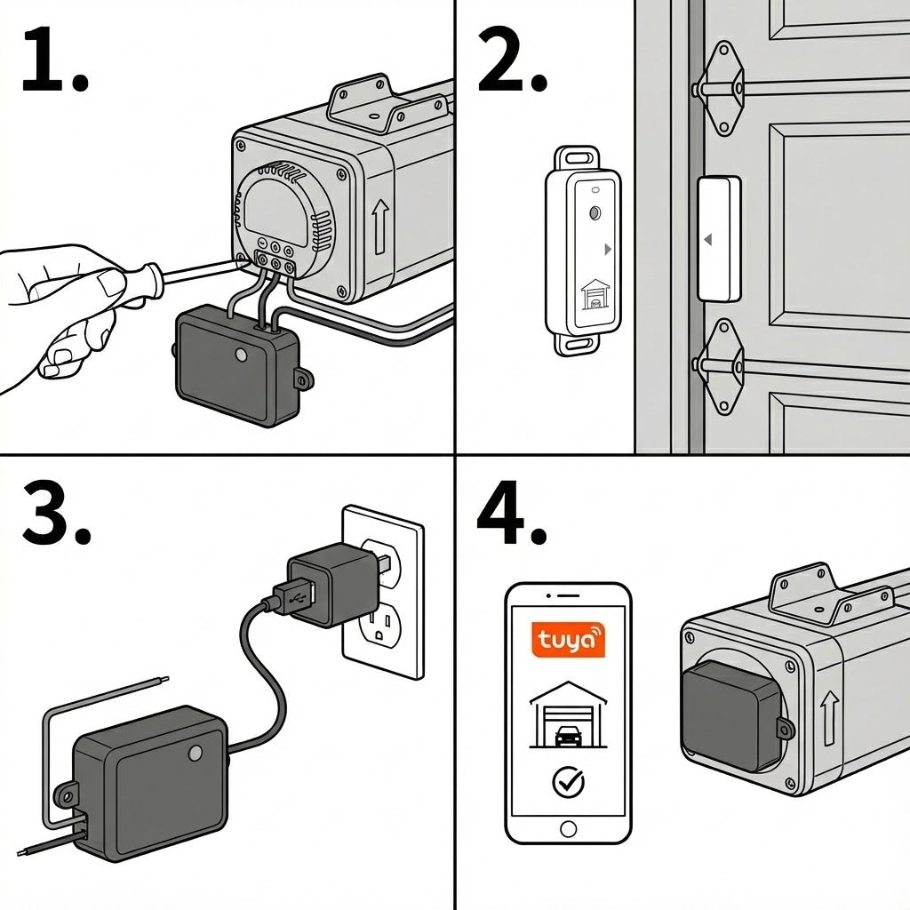 كاشف فتح باب المرآب الذكي Loratap WiFi - الجيل الثالث