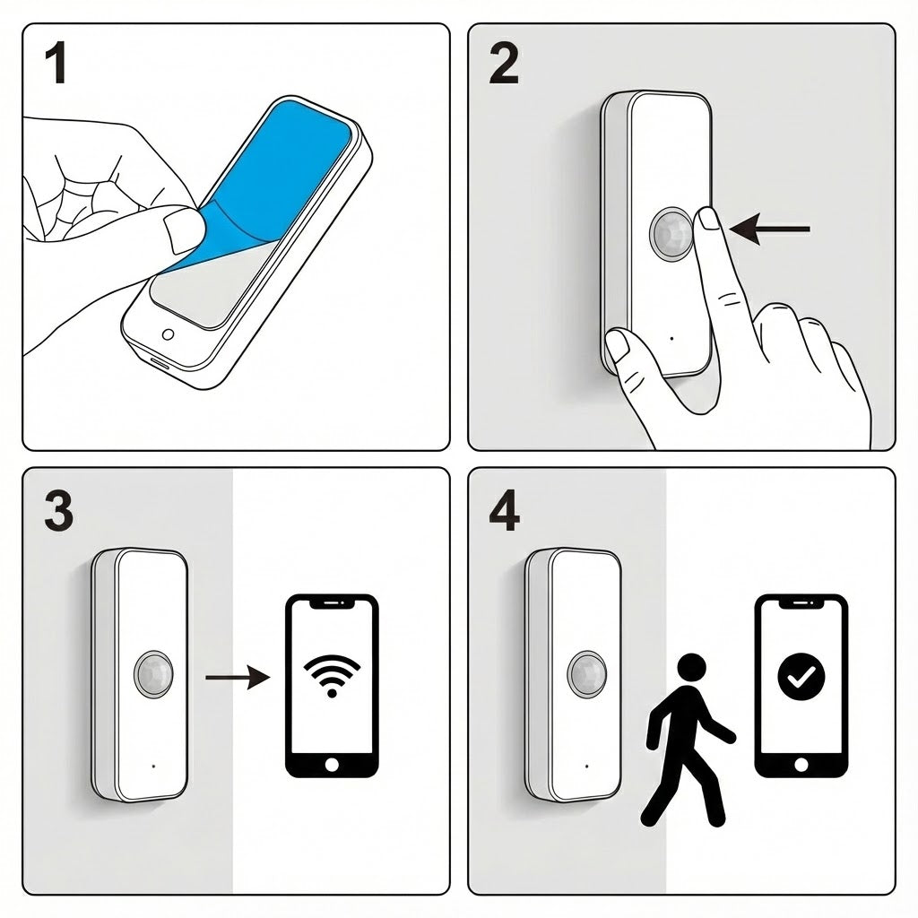 كاشف وجود الإنسان اللاسلكي مويس - مستشعر بالبطارية